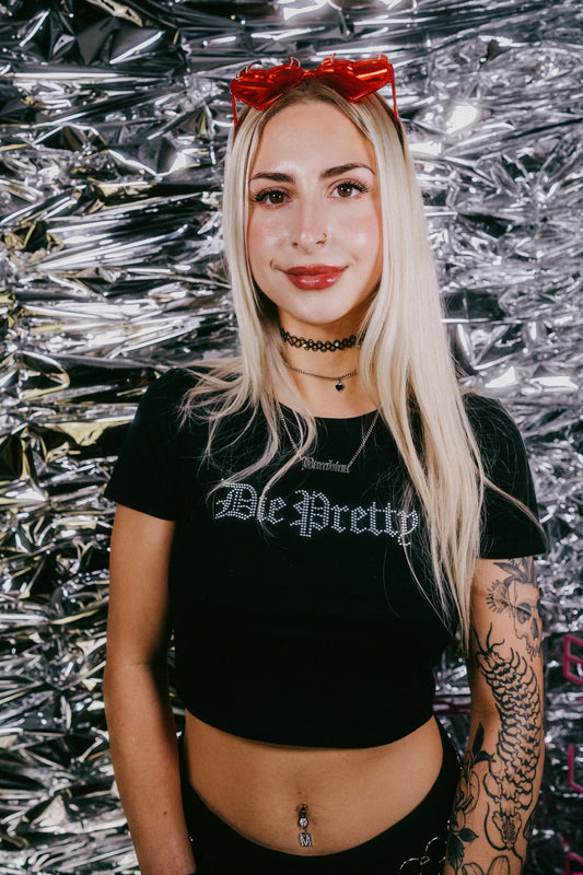 Die Pretty Rhinestone Crop Top