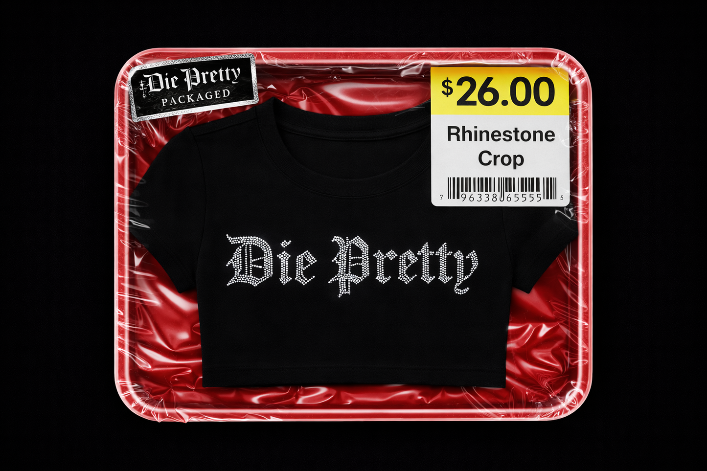 Die Pretty Rhinestone Crop Top