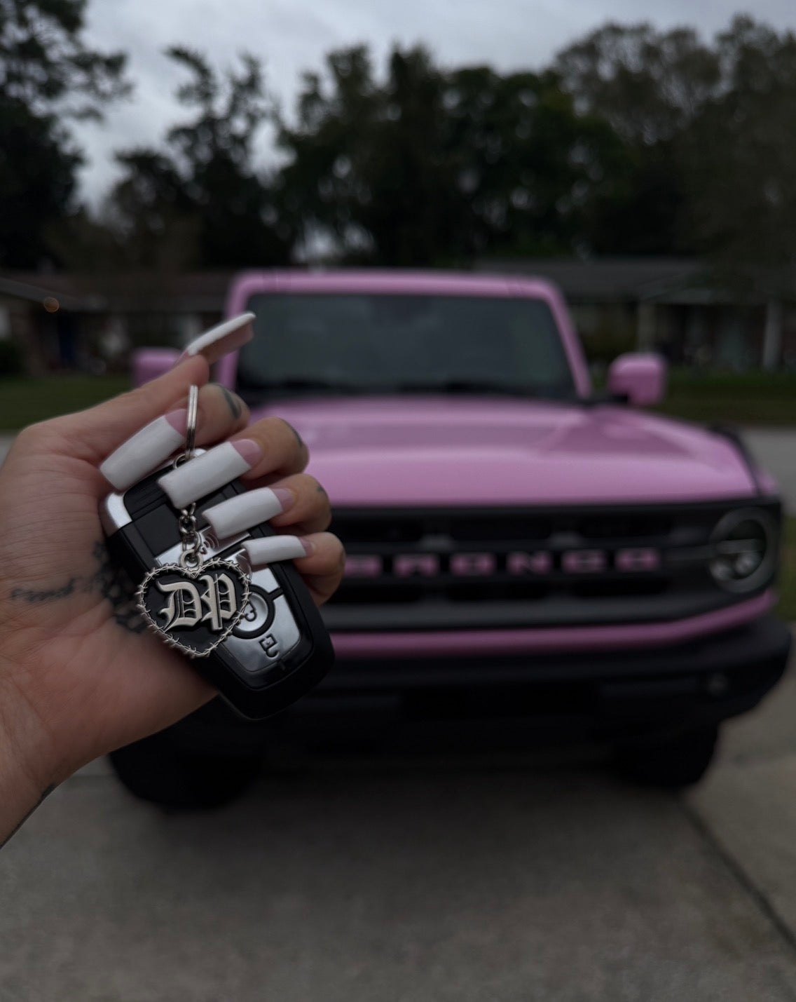 Die Pretty Barbed Wire Heart Keychain