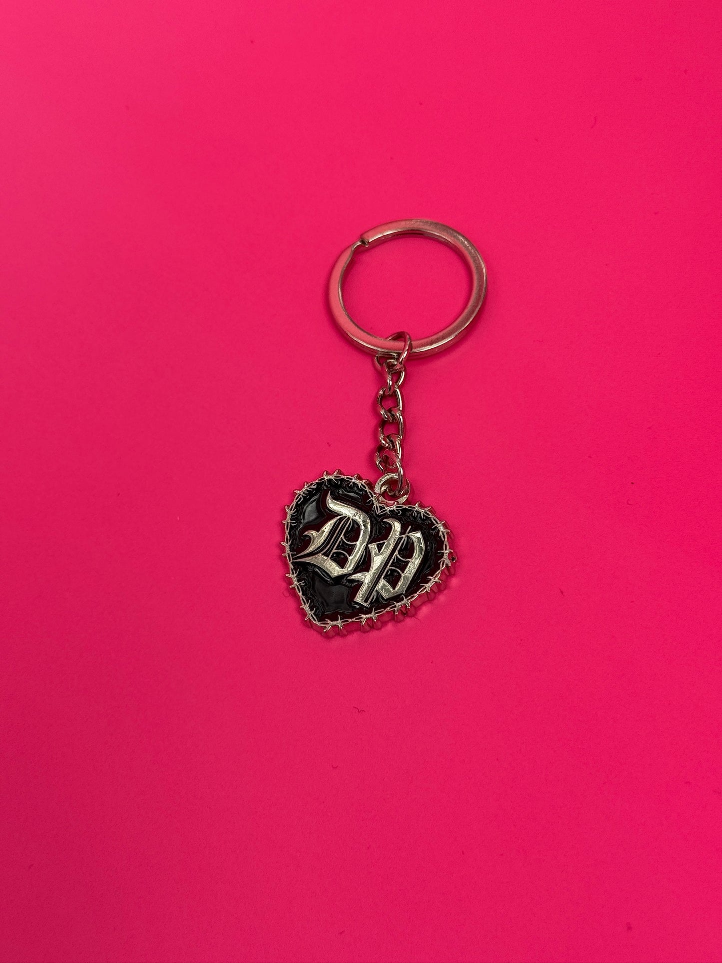Die Pretty Barbed Wire Heart Keychain