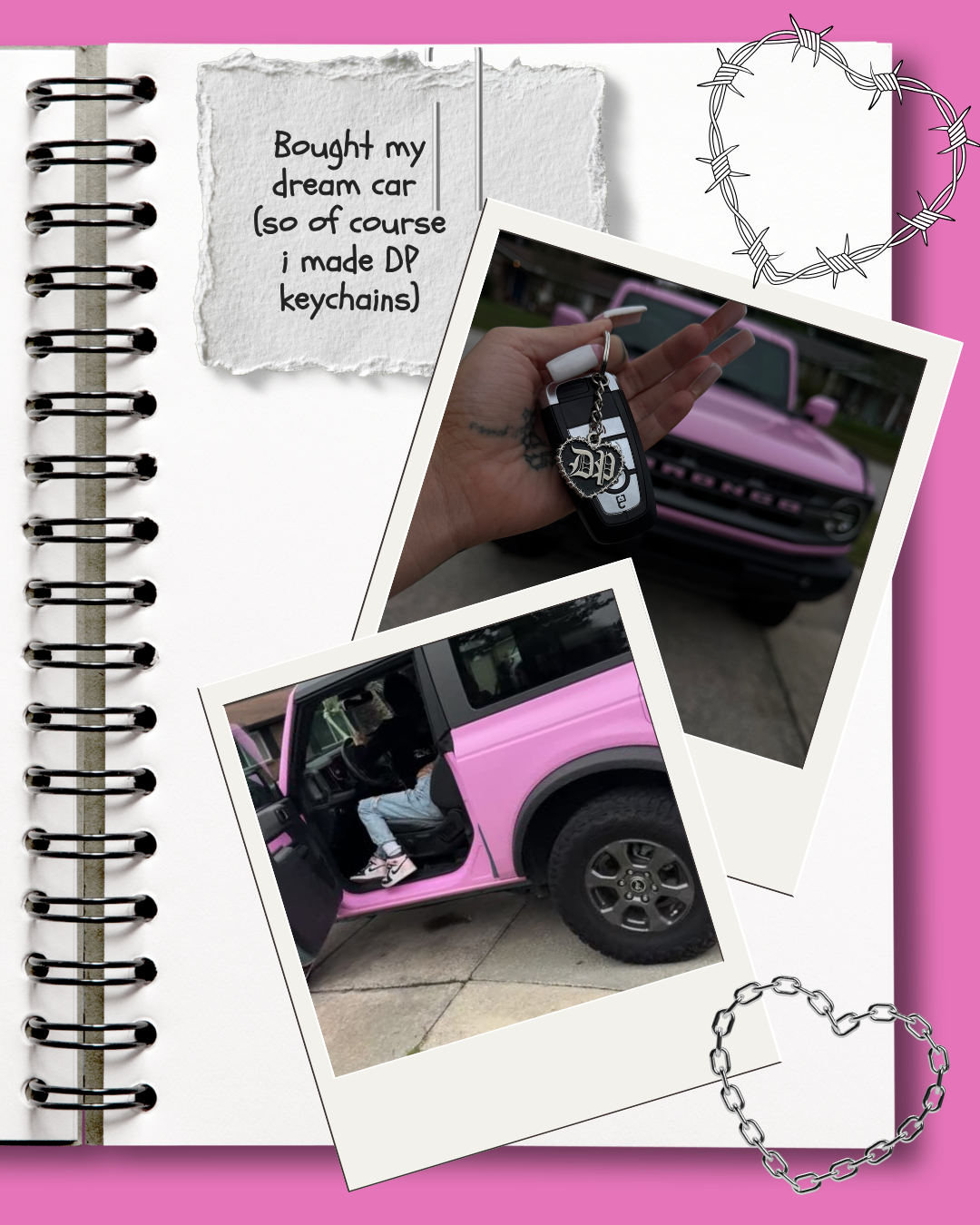 Die Pretty Barbed Wire Heart Keychain